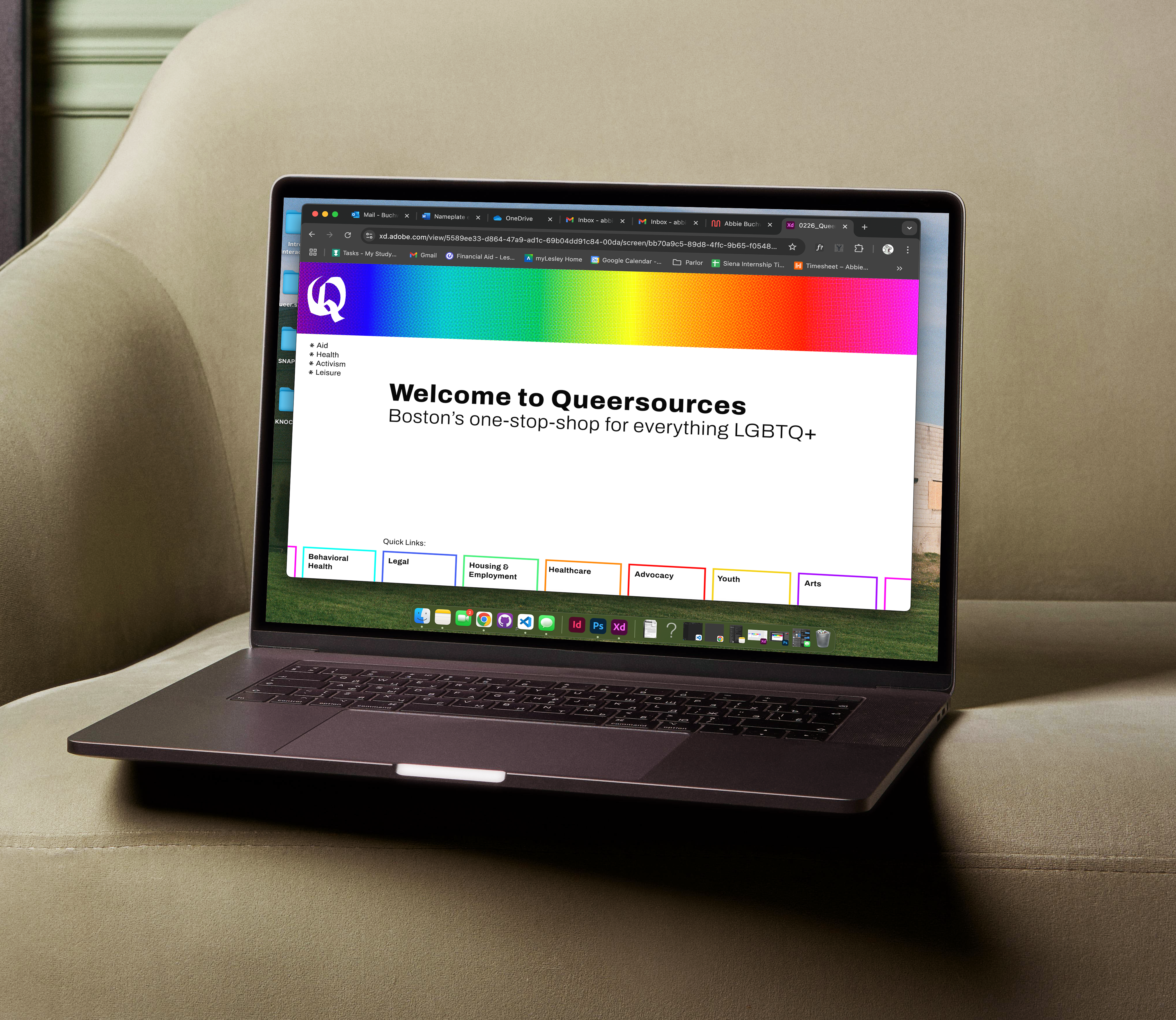 desktop view of the queersources website